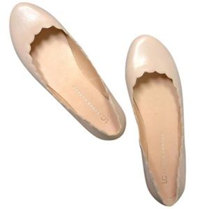LC Lauren Conrad Leather Scalloped Ballet Flats